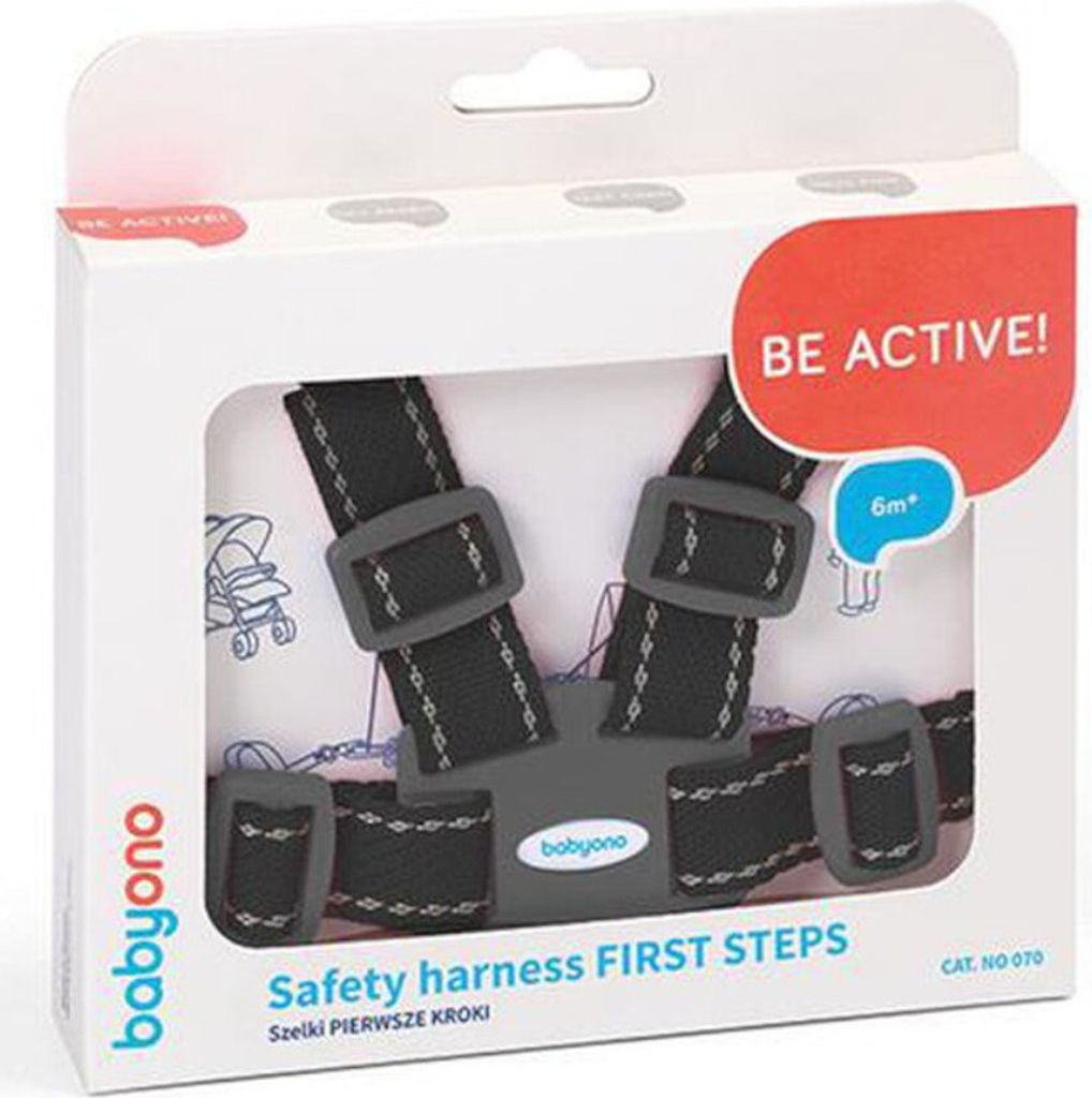 BabyOno Sicherheitsgeschirr FIRST STEPS - grau Produktbild 