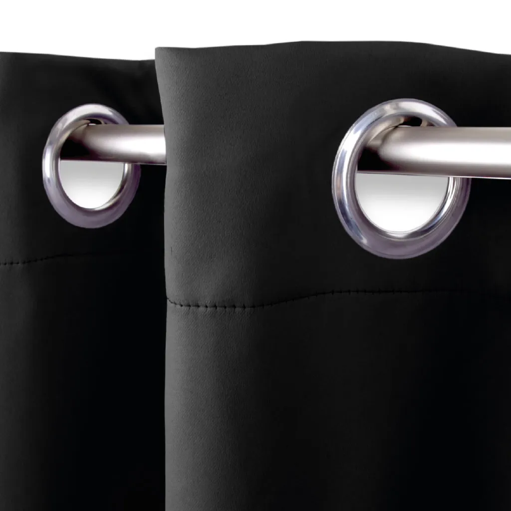 Tenda oscurante con occhielli (nero), dimensioni: 270x235cm - 2