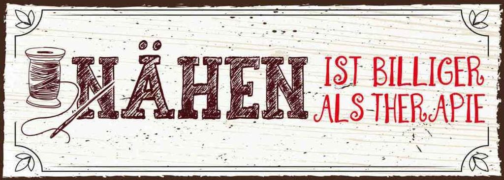 vianmo Holzschild 10x27 cm Nähen ist Billiger als Therapie Spruch Zitat