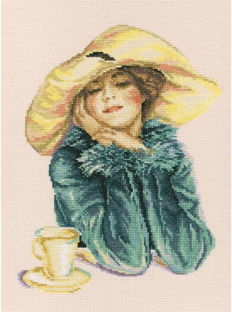 RTO Kreuzstich Set "Geheimnisvolle Dame" M479, Zählmuster, 23x32 cm