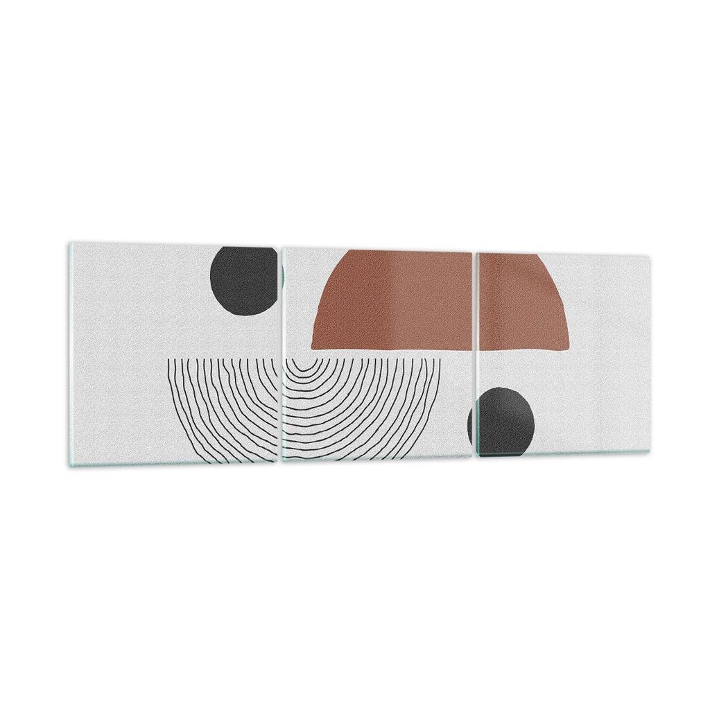 Bilder auf glas - 3 Teile - Abstraktion Figuren Geometrisch - 120x40cm - Glasbilder - Wandbilder - Bilder - Wanddekoration aus Glas - Glas Bilder -...