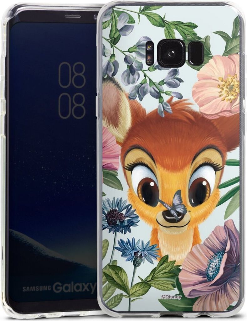DeinDesign Handyhülle für Samsung Galaxy S8 Plus Silikon Hülle Case Smartphone Schutzhülle Bambi Blumen Disney
