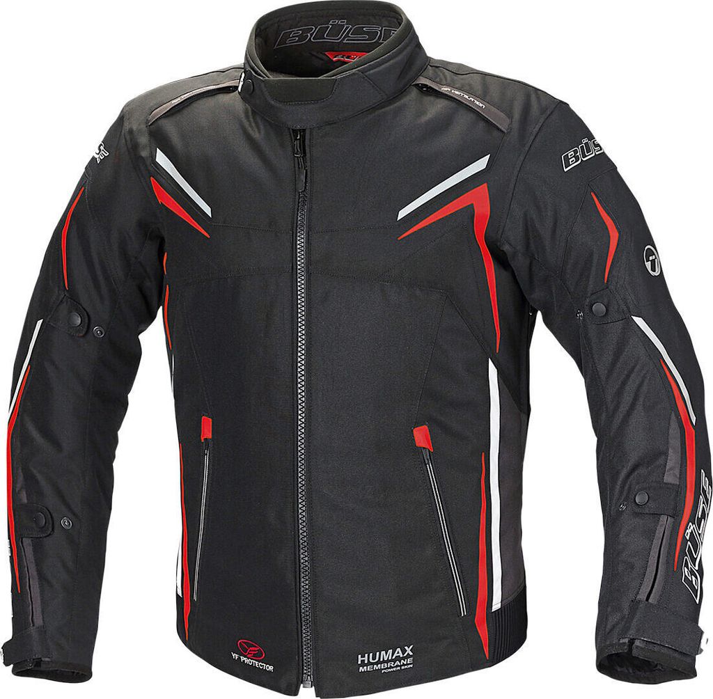 Büse Mugello Motorrad Textiljacke, schwarz/rot, L