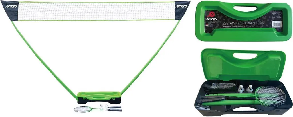 Kit de badminton 3 en 1 complet pour plage et jardin - Set de transport