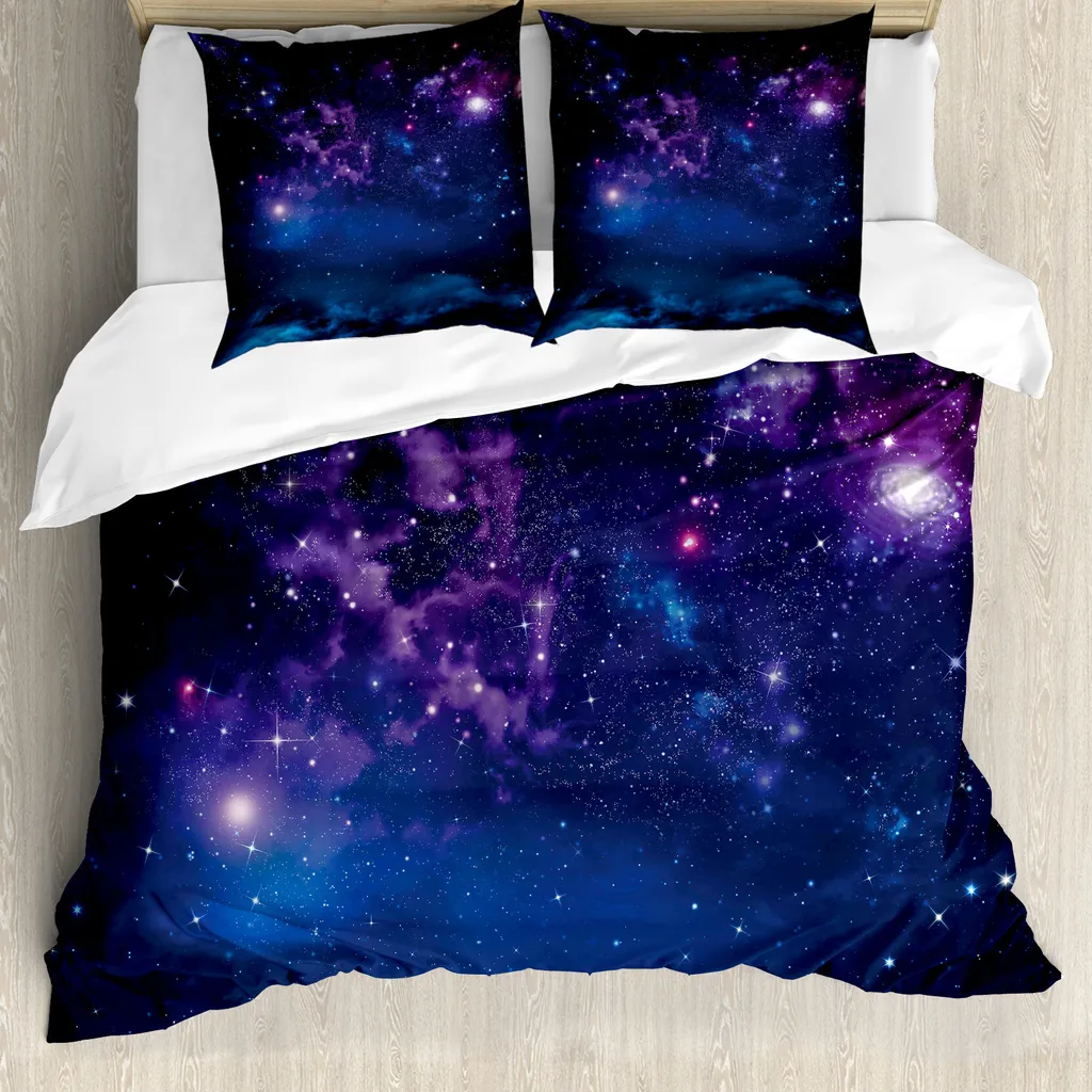 Set Copripiumino ABAKUHAUS 155x220 Anti-Acaro Via Lattea Magenta