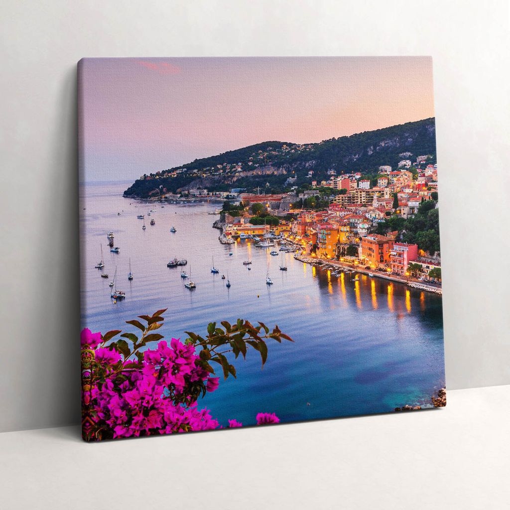 French Riviera – Leinwandbild Wandbild – 60x60 cm – Leinwandbilder – Wandbilder – Schlafzimmer – Flur