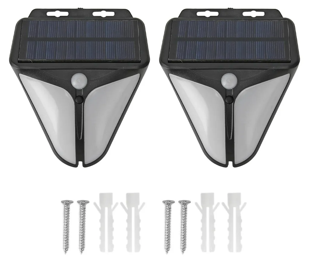 Lampe d'Alarme Solaire Extérieure avec Détecteur de Mouvement x2