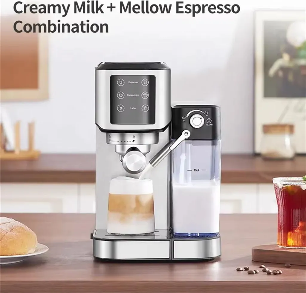 Cafetière espresso manuelle inox avec pompe 20 bars version EU