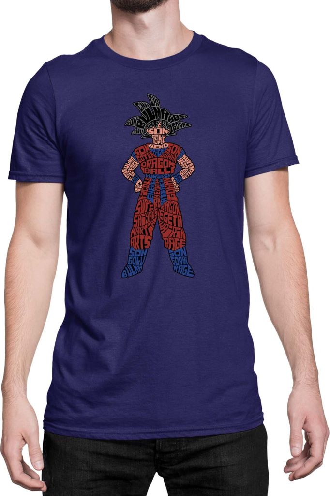 Herren T-Shirt Dragon Anime Manga Ball Z Goku 04, Man XL / Dunkelblau