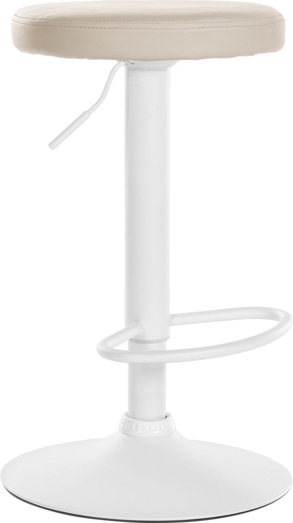 Barhocker HLO-CP290 Kunstleder weiß creme