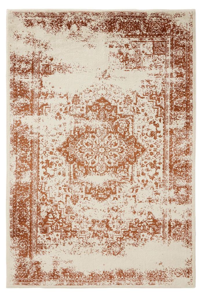 Teppich Suki Creme/Orange 60x120 cm Wohnzimmer Rechteckig benuta