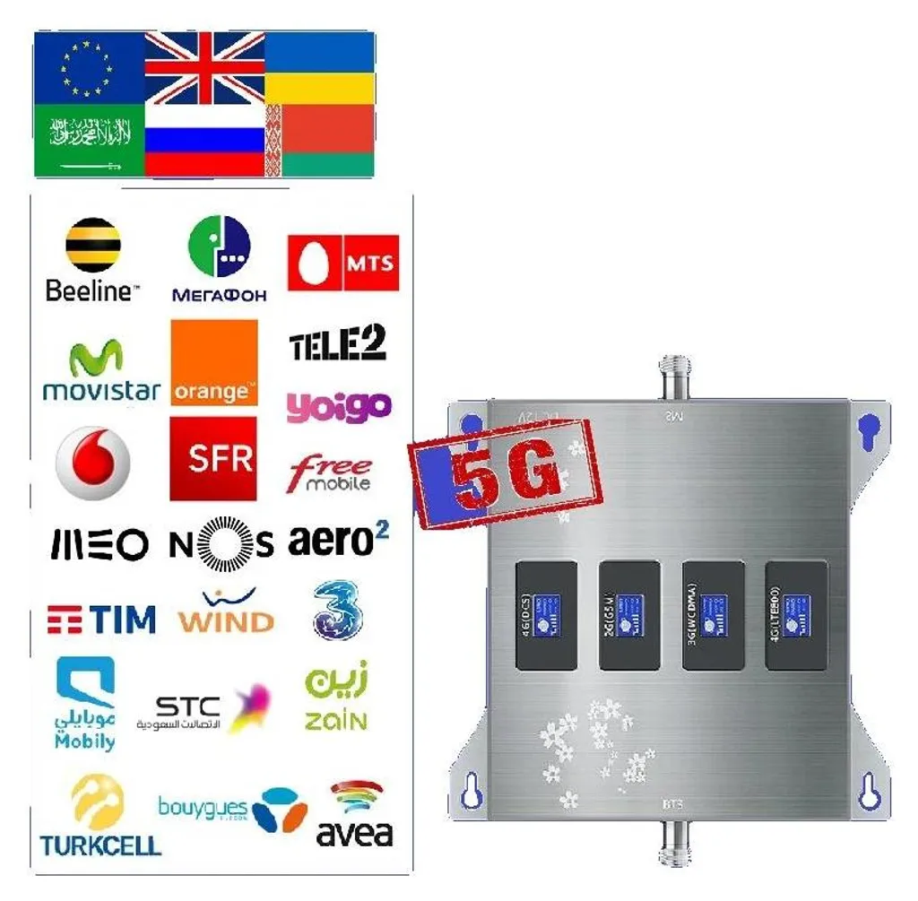 Amplificateur de Signal Mobile 800-2100MHz Répéteur 4G LTE Quadri-Bande