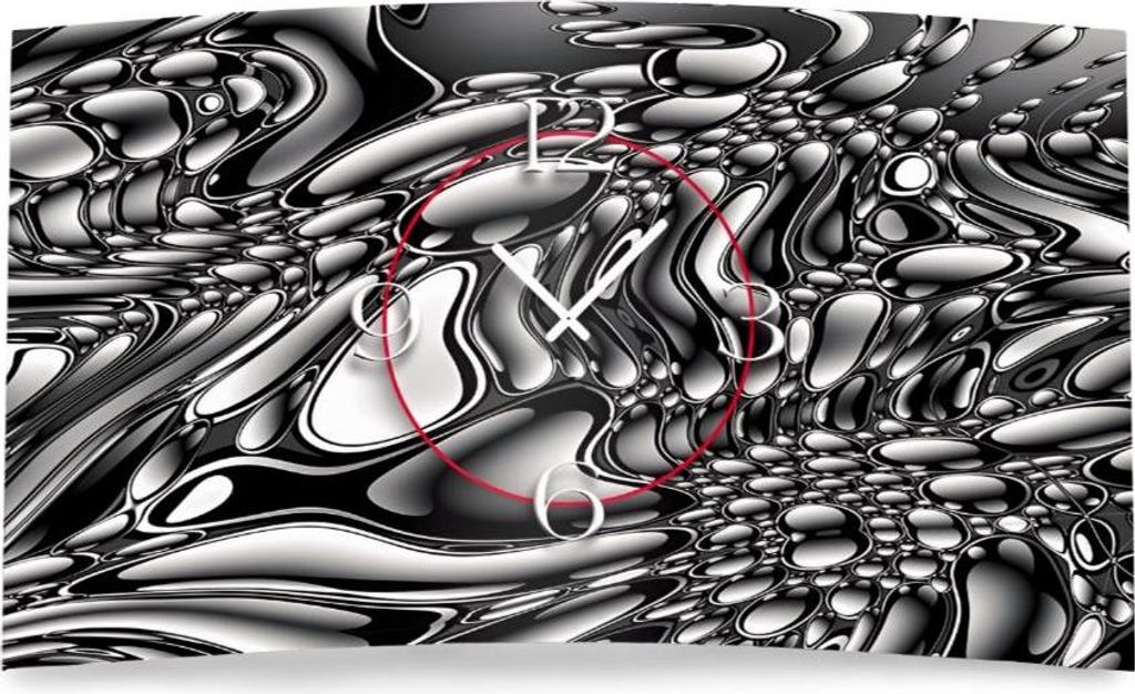 Digital Art liquid grau Designer Wanduhr modernes Wanduhren Design leise kein ticken DIXTIME 3D-0261