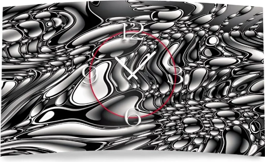 Horloge murale design Digital Art Liquid Grey dixtime 3D-0261 silencieuse