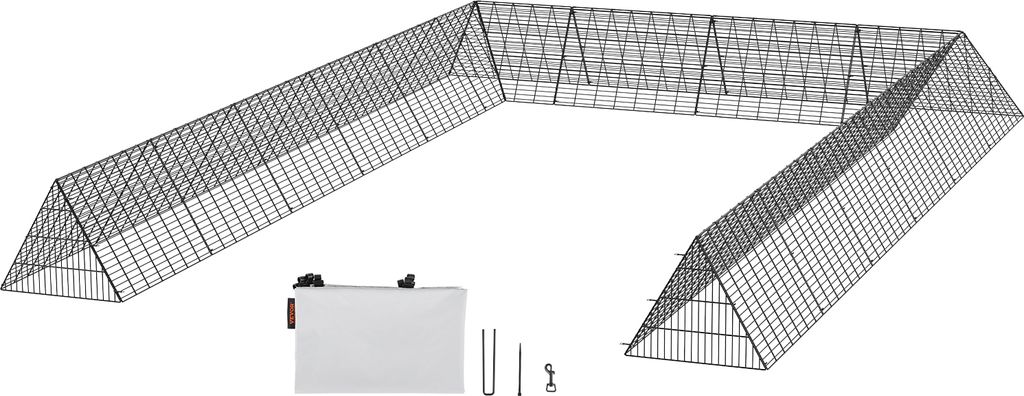 VEVOR Hühnertunnel, 600 x 400 x 61,5 cm, Hühnerstall für den Hof, tragbare Freilaufgehege für draußen mit Eckrahmen, 2 Sets, geeignet für Hü...