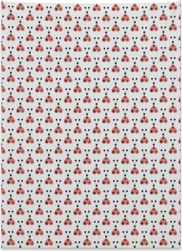Abakuhaus Marienkäfer Wandteppich, Herzförmige Bugformen aus Weiches Mikrofaser Stoff Kein Verblassen Klare Farben Waschbar, 110 x 150 cm, Anthra...