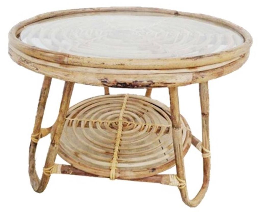 Table basse de jardin - Rinca - rotin naturel tressé - Image du produit 