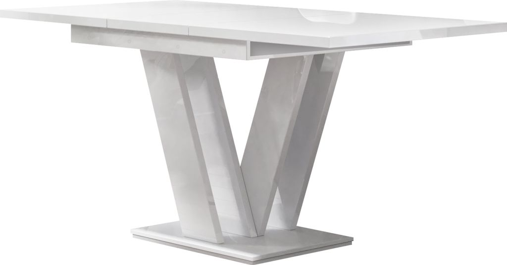 MIRJAN24 Esstisch Masiv, Design Tisch, Stilvoll Ausziehbar Esszimmertisch, Esszimmer (Farbe: Weiß Hochglanz)