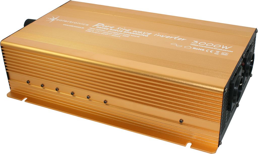 Spannungswandler 24V 230V Gold Reiner Sinus Wechselrichter: 3000 W