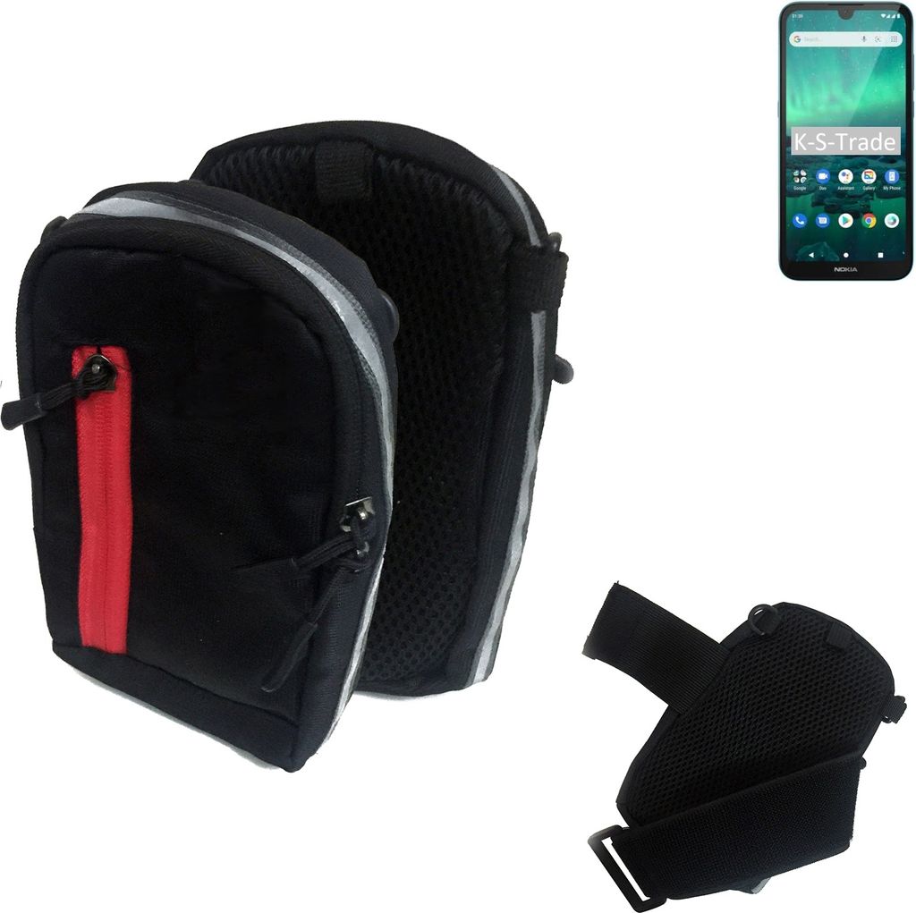 K-S-Trade Outdoor Gürteltasche Holster Umhängetasche kompatibel mit Nokia 1.3 schwarz Handy Tasche Case travelbag Schutz Hülle Handy Hülle