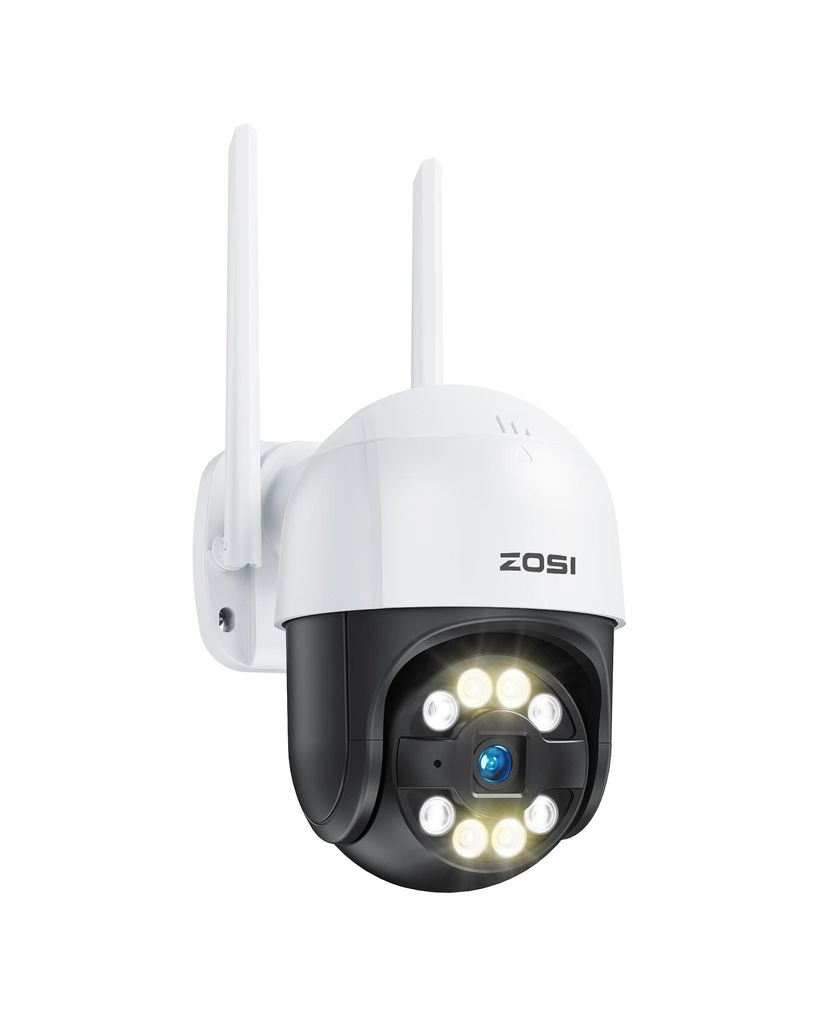 ZOSI 2MP 1080p Überwachungskamera Aussen WLAN mit Plug-in Strom, 360° Schwenkbar IP Dome Kamera, KI Personen-/Fahrzeugerkennung, Auto Tracking