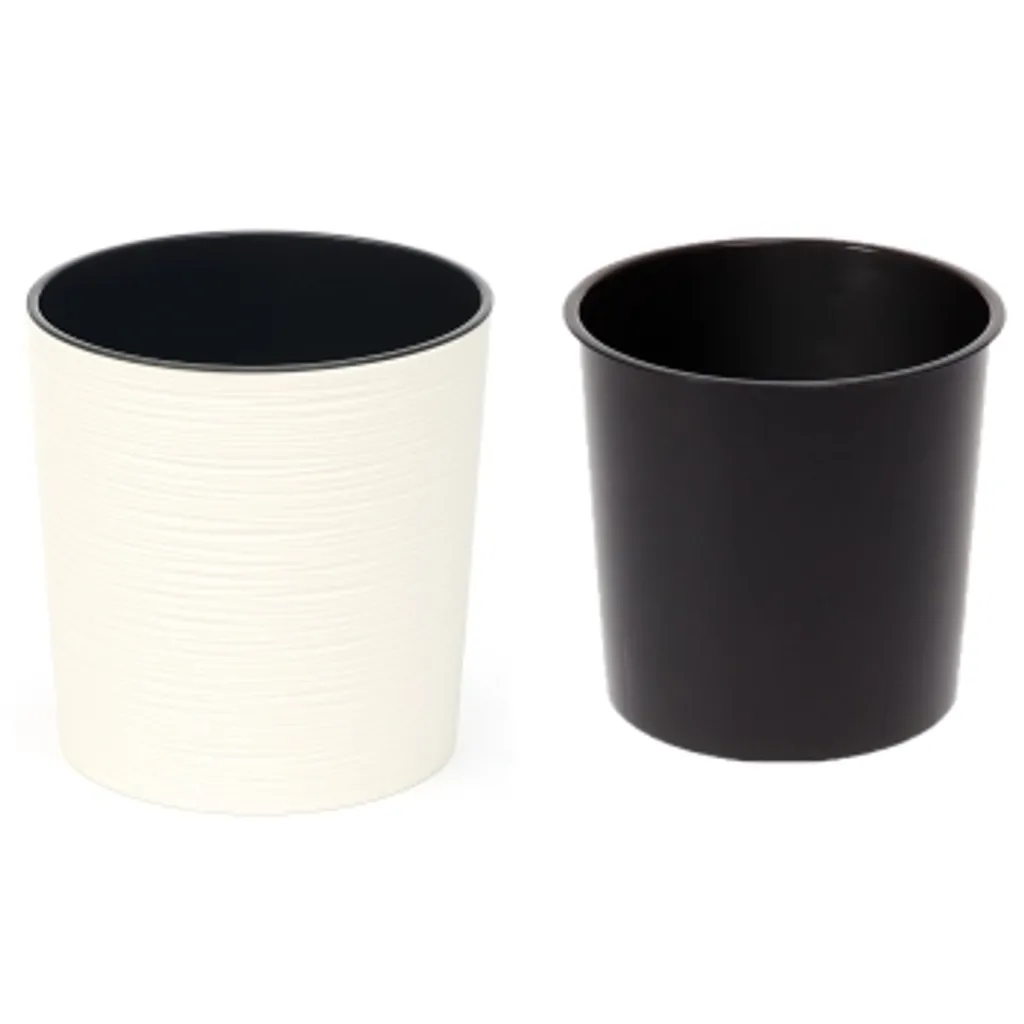 Cache-pot Lamela Malva Ø 19 cm strié crème - Pot de fleurs élégant