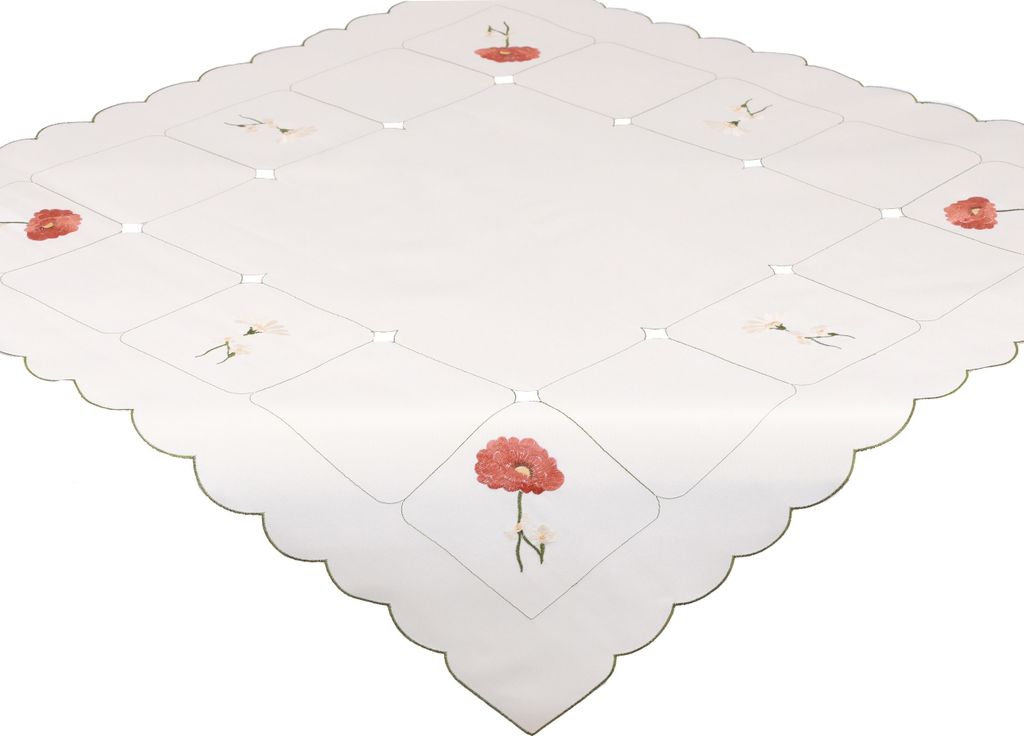 Betz Tischdecke Mitteldecke Stickerei mit Blumenmotiv Größe Produktbild 