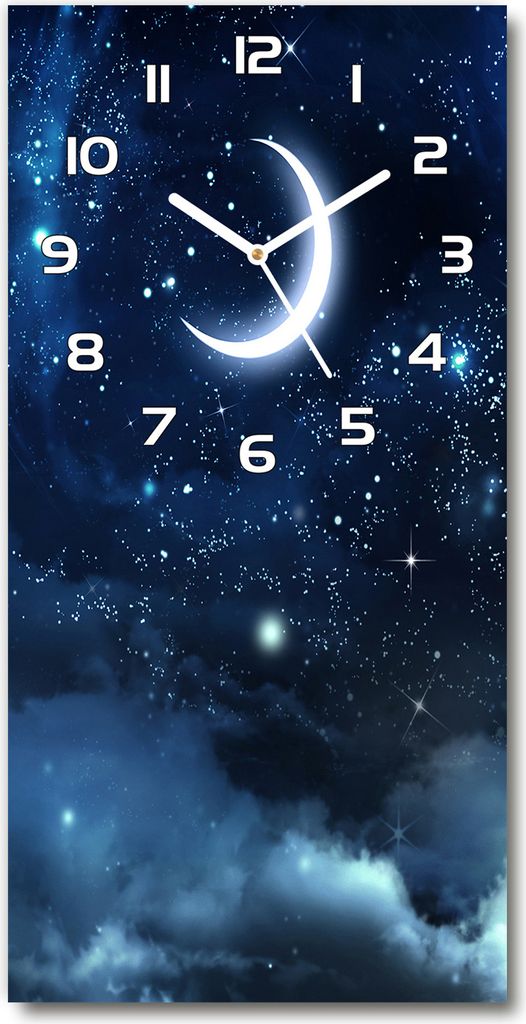 Wanduhr aus Glas – 30x60 cm - Glasbild - Glasuhr - Gehärtetes Glas -Sternenhimmel