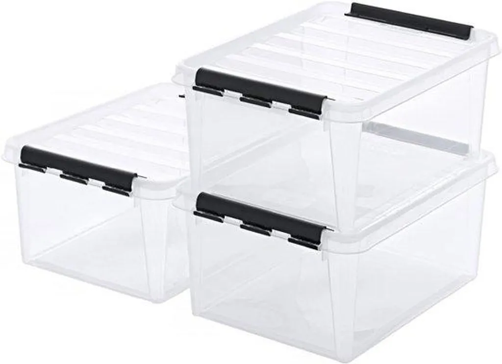 Gagnez de la place avec ce lot de 3 bacs transparents 32L hermétiques