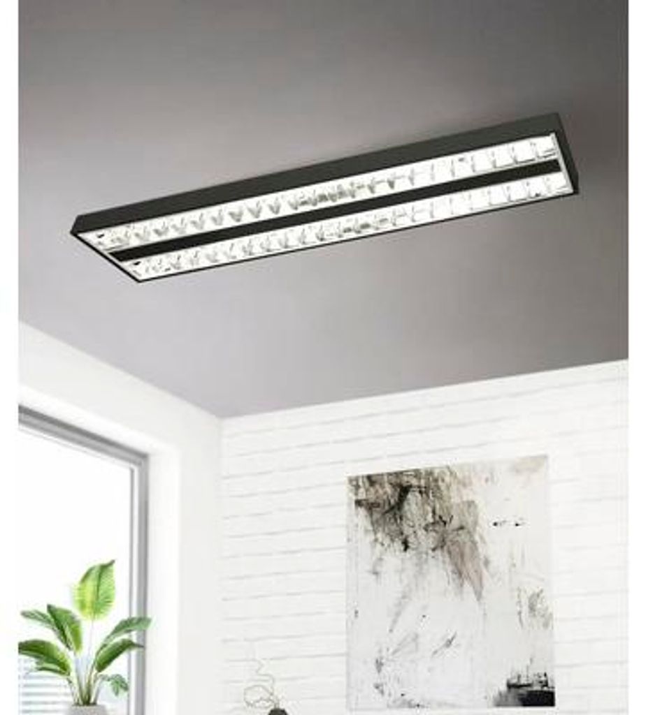 LED Rasterleuchte 33,6W 5200 lm einstellbares weiß 2700/4000/6500 K 124,5x31,2 cm Piru schwarz UGR<19 geeignet als Arbei