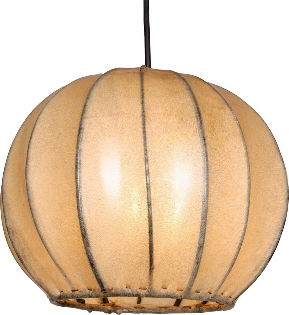 Orientalische Lampe Pendelleuchte Hängeleuchte Mailin Beige 24cm Groß | Marokkanische Lederlampe Hennalampe Leuchte | Orient Lampen für Wohnzimm...