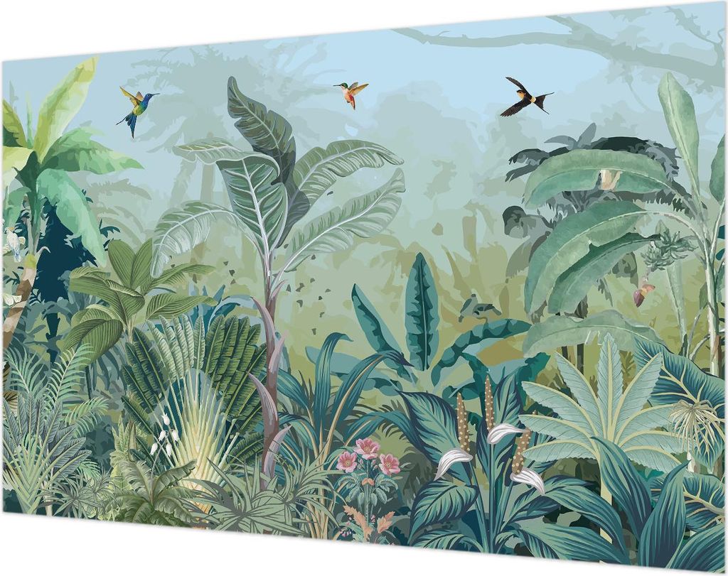 Wandtapete - Dekorative Tapete für Wohnzimmer- Tapetenfolie für Wanddekoration - 104x70 cm - Tropische Natur
