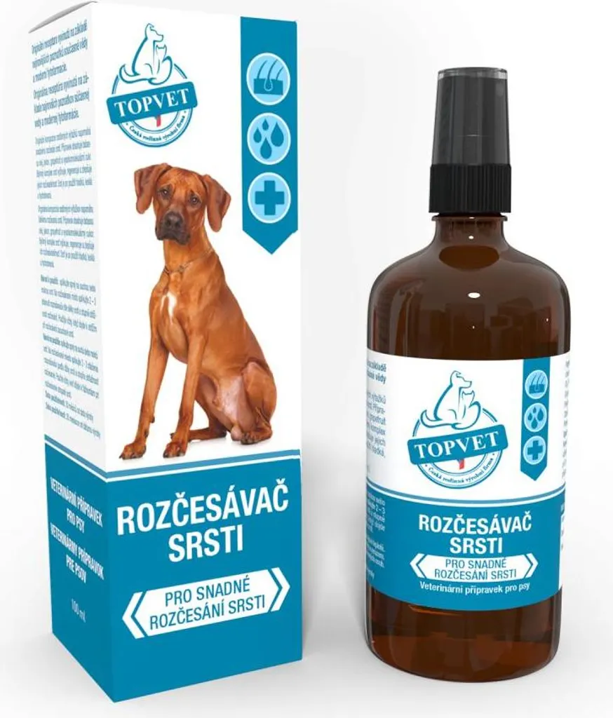 Démêlant pour chiens TOPVET 100ml - Idéal pour brossage après balade