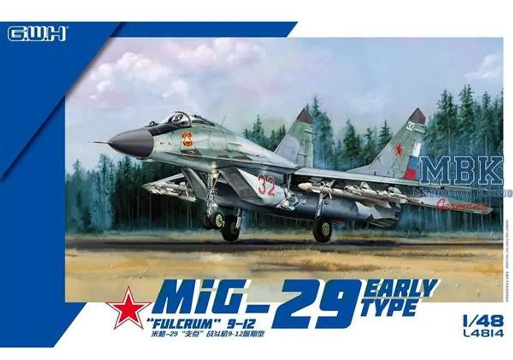 GWH L4814 Mikoyan MiG-29 9-12 Fulcrum Early Type Maquette Avion 1/48