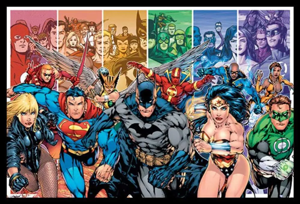 Décoration Murale Justice League : Poster Encadré Géant 61x91cm Noir