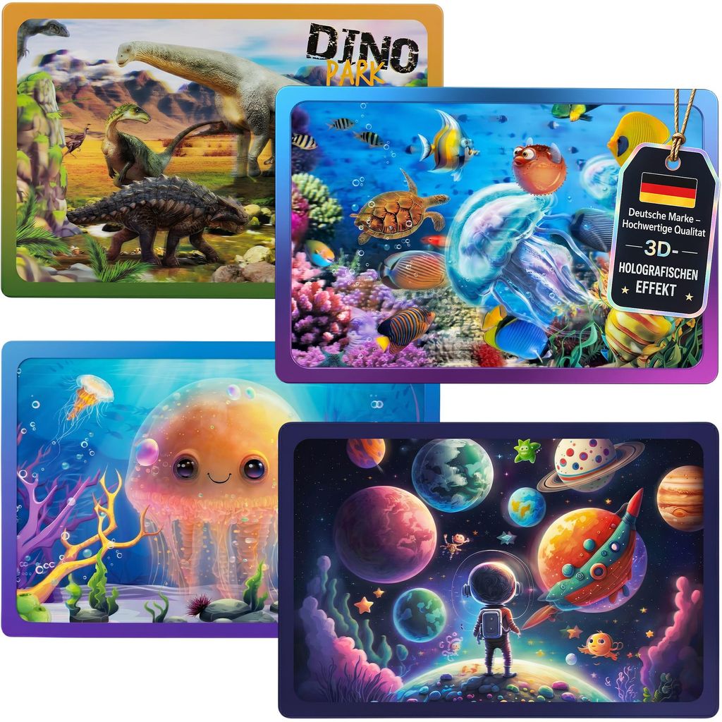 4 Kinder Platzdeckchen 3D Tischset Platzmatte Tischmatte Produktbild 