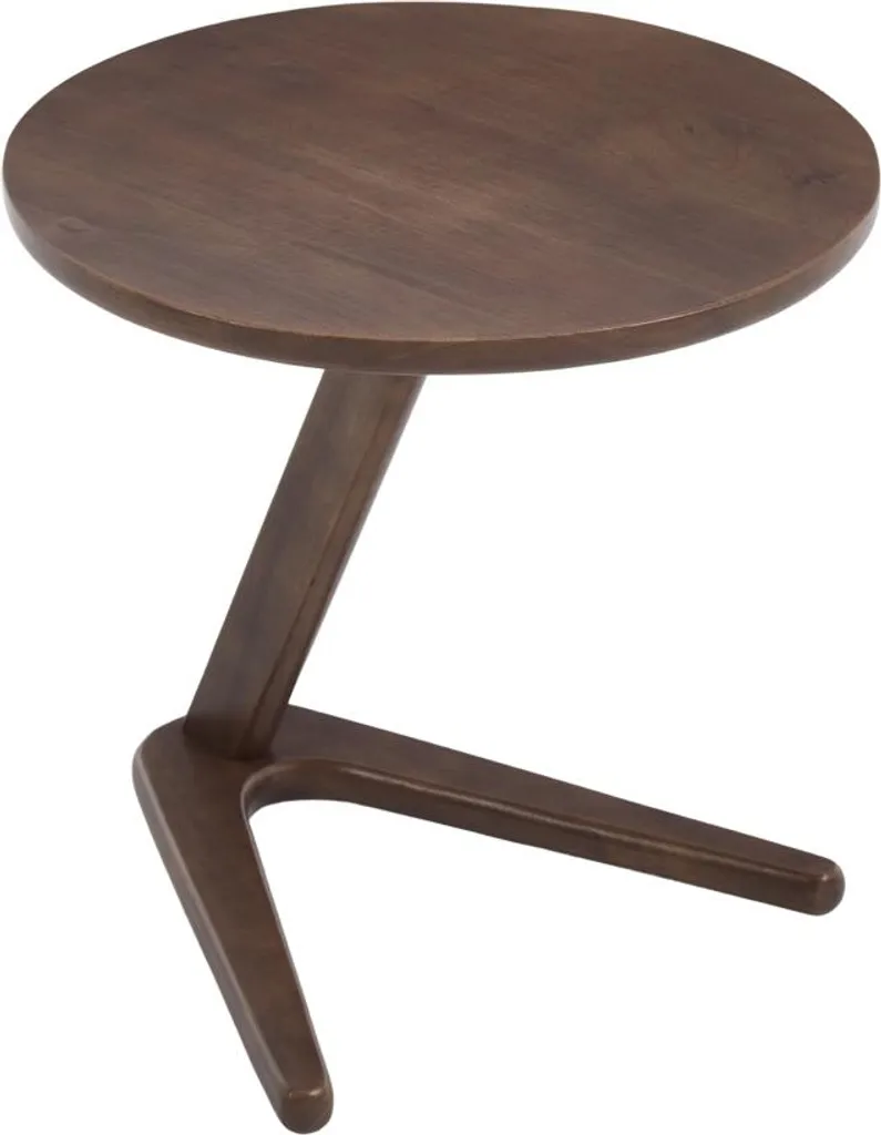 Table TV pour Petits Espaces - Meuble d'Appoint en Bois Rond Brun
