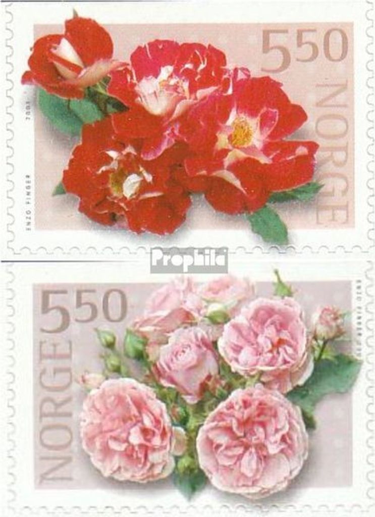 Briefmarken Norwegen 2001 Mi 1392Do-1393Do (kompl.Ausg.) postfrisch Rosen