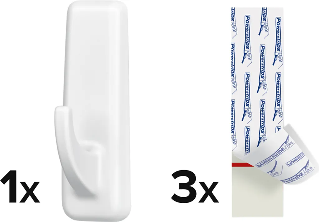 tesa 59029 Powerstrips Gancio XL Rettangolare Bianco | Gancio Adesivo 3kg
