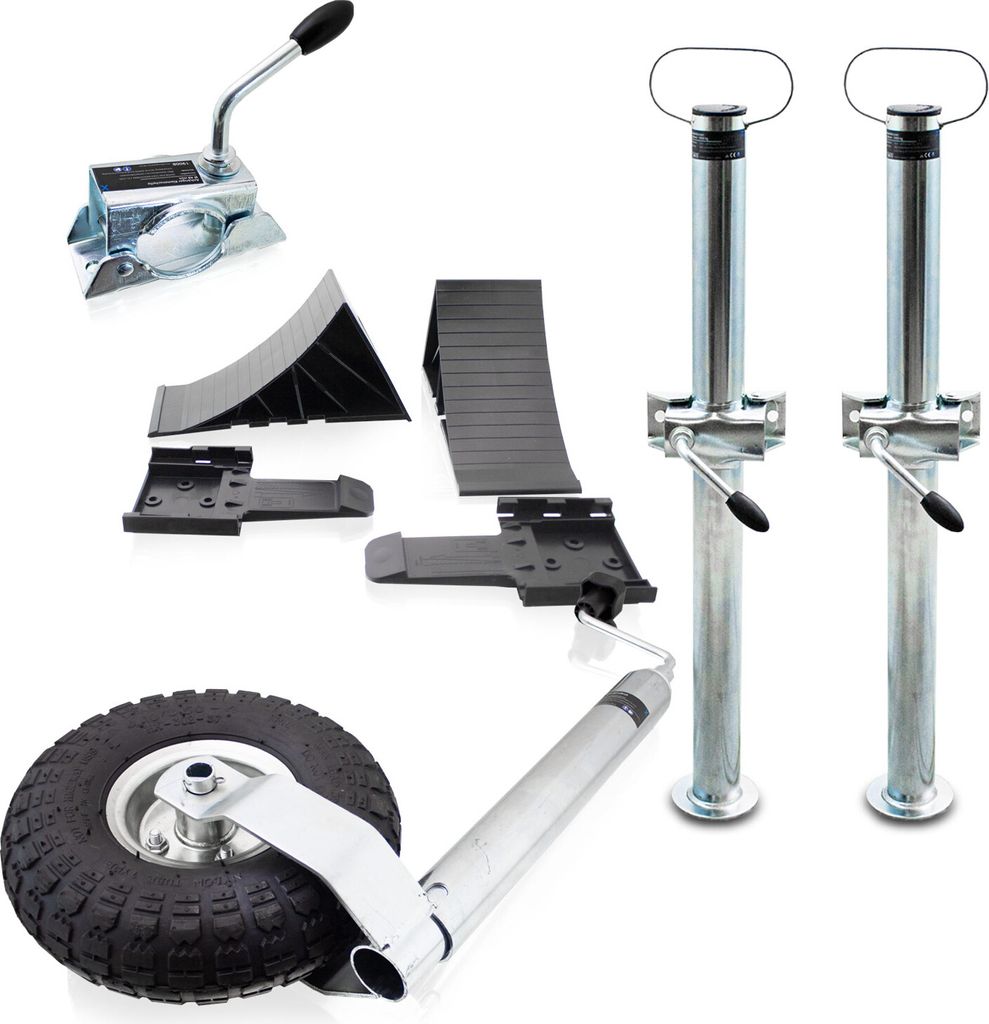 Bituxx Anhänger Stützrad Stützen Unterlegkeile Halter Klemmschellen 10 Teile Set MS-19563
