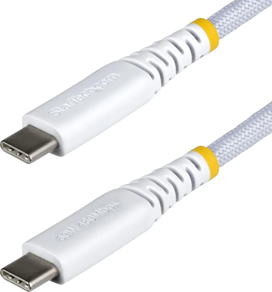 Câble USB Startech USB2CC2MNCBRWH Blanc 2m - Câble USB-C Haute Qualité