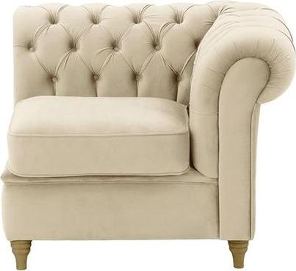 Chesterfield Modul - Einsitziges Seitenelement, rechts (1R)-Velluto 2-wax black