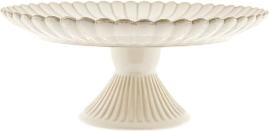 Bloomy Servierplatte ø33 cm, mit Fuß & floraler Struktur - Produktbild 
