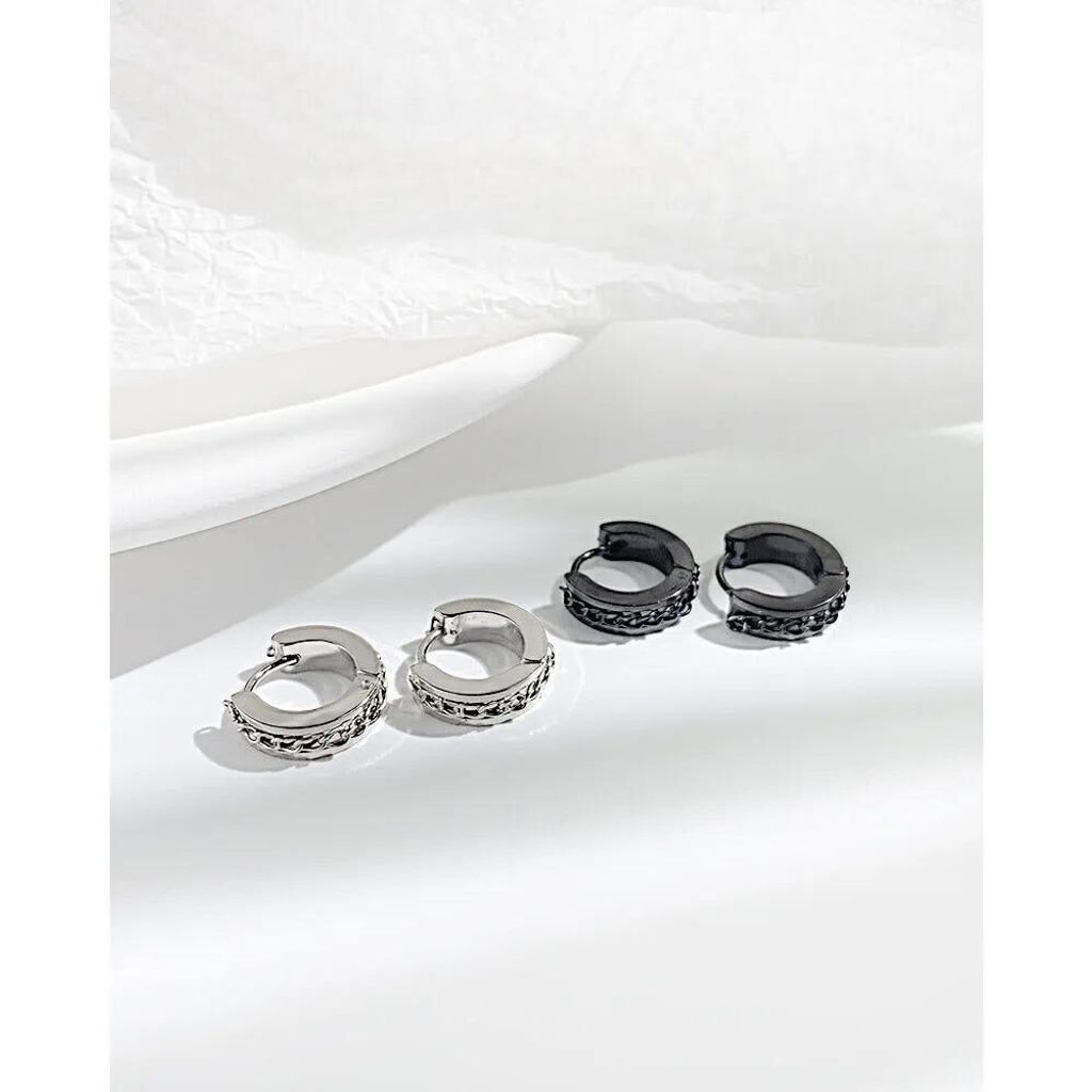 16 Paar Herren-Ohrringe Aus Edelstahl – Antiallergisch, Verschiedene Designs, Mit Emaille-Details