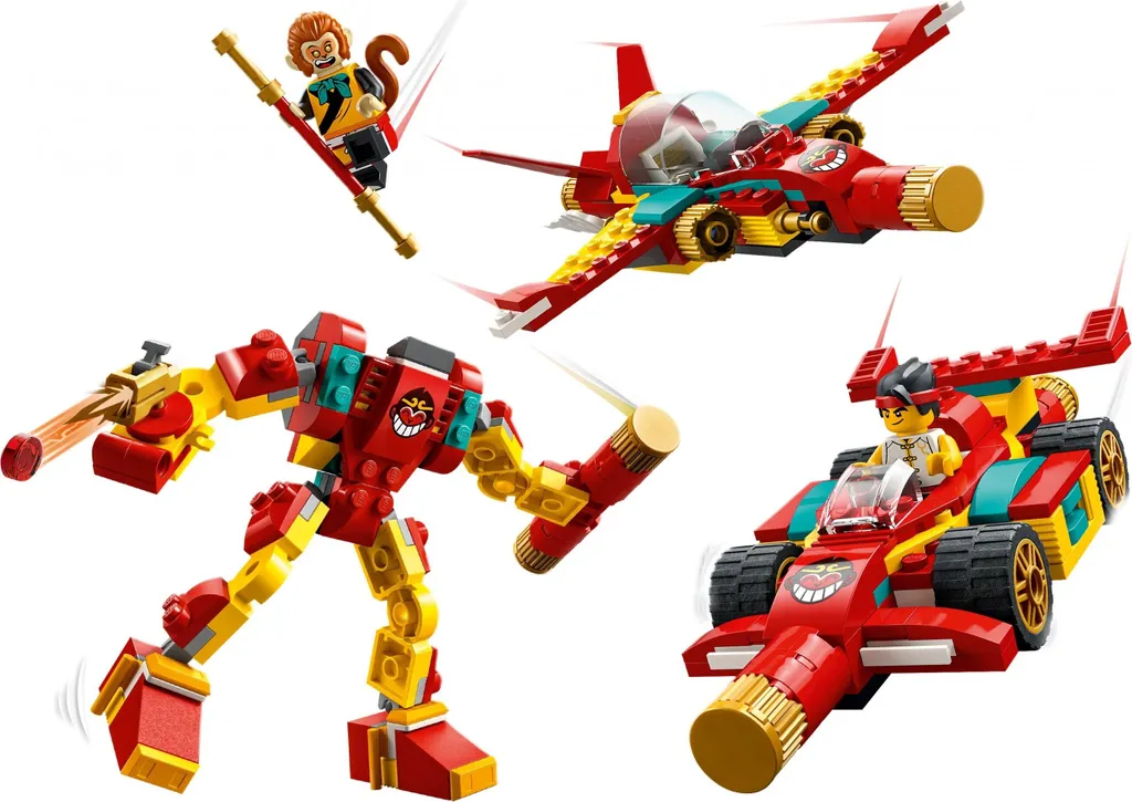 Jouet de Construction LEGO Monkie Kid 80030 : Véhicules Transformables
