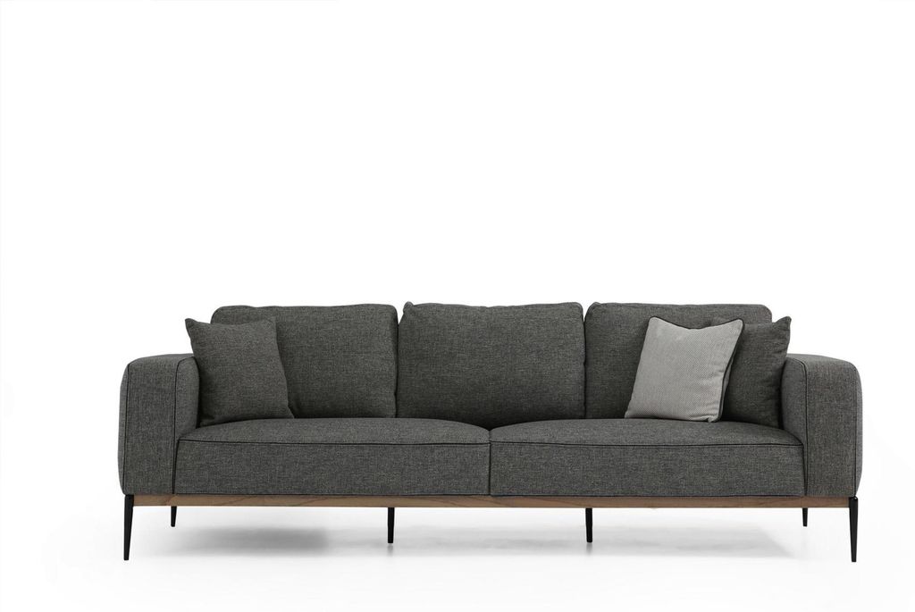 Viersitzer Sofa 4 Sitzer Stoff Sofas Modern Design Wohnzimmer Grau