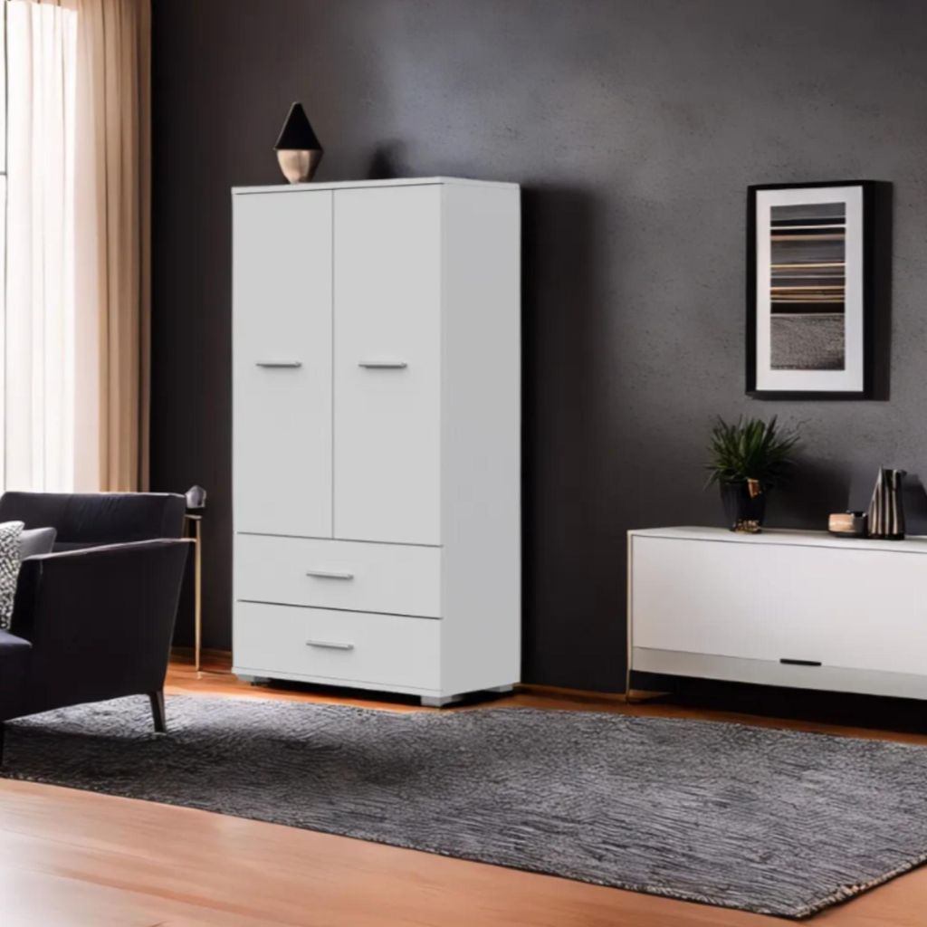 Schrank FAUSKE - 2 Schubladen - Weiß - Breite 69 cm, Höhe Produktbild 