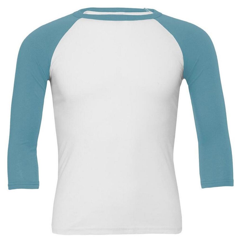 Bella + Canvas - "Baseball" T-Shirt für Herren/Damen Uni 3/4 Ärmel FK2272 (S) (Weiß/Denim)