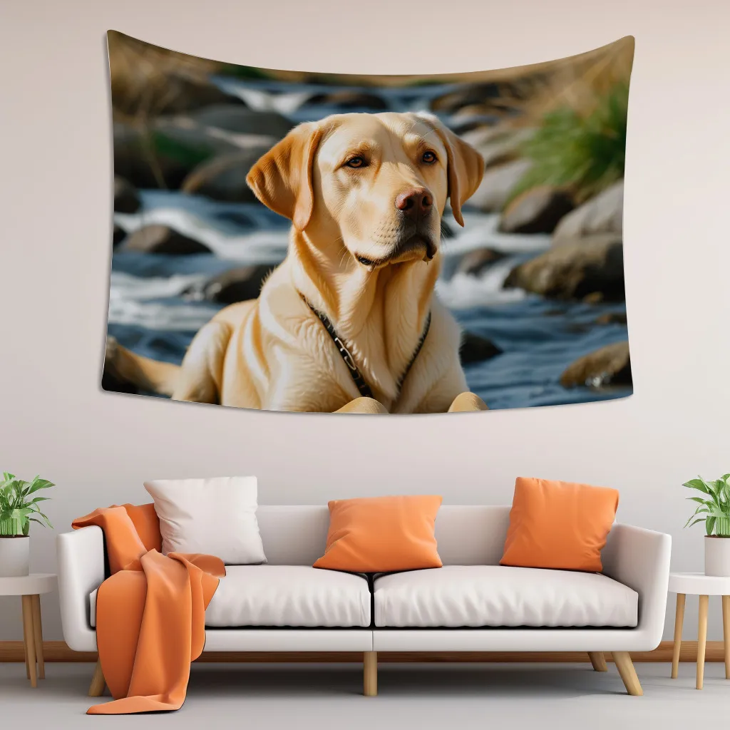 160x130 cm arazzo impermeabile con motivo di animali domestici, arazzo creativo per soggiorno, camera da letto, bagno, campeggio, decorazione della casa, modello 10