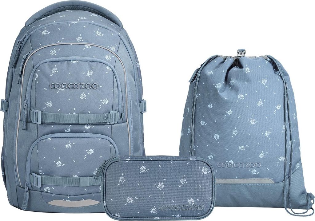 Coocazoo, Schulrucksack-Set PORTER, Bloomy Daisy 3-teilig Produktbild 